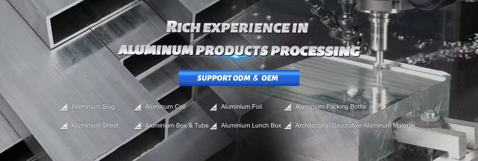 Aluminiumbox und -röhre